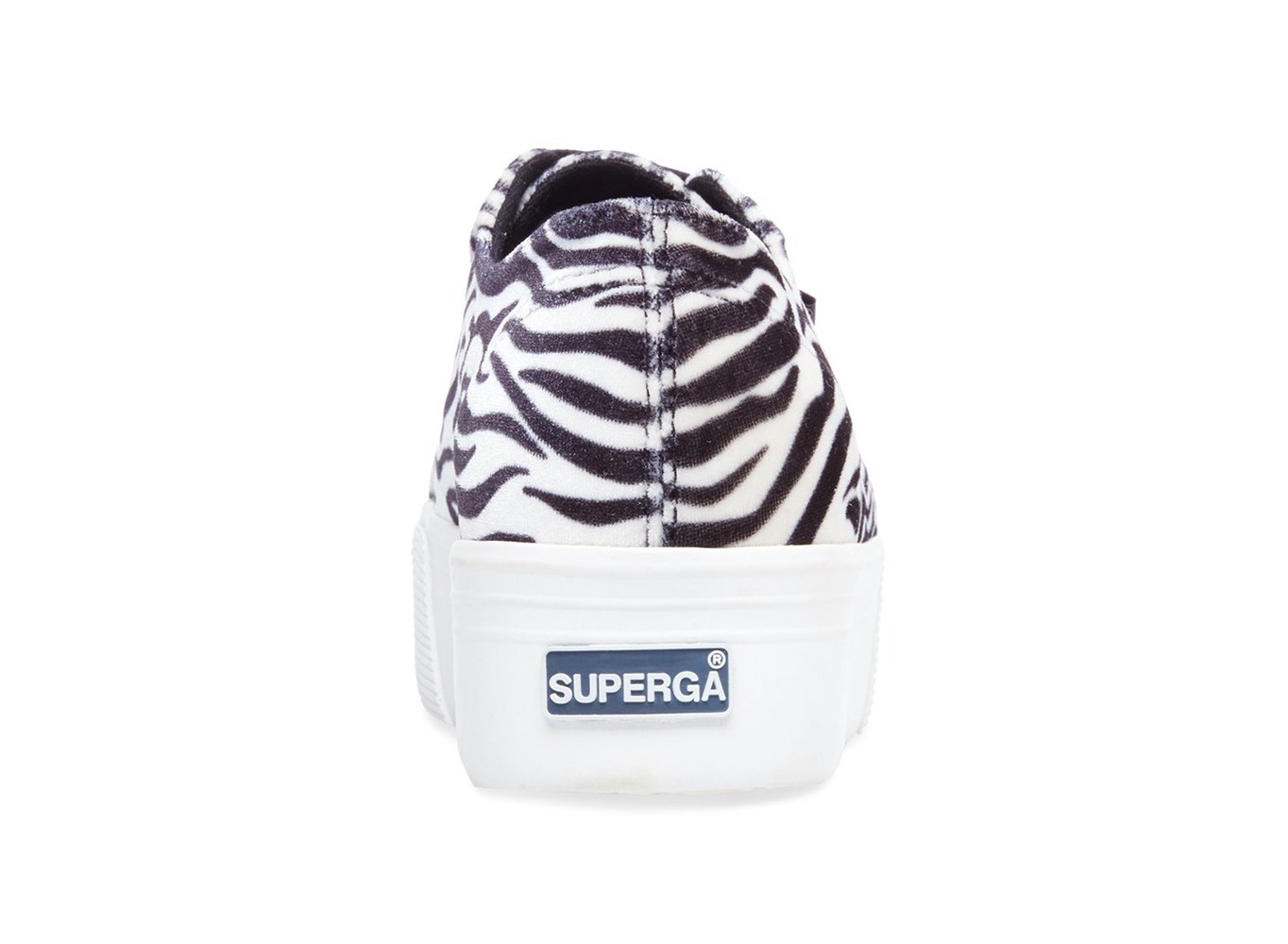 Platform Feminino Pretas/Branco - Superga 2790 Fanvelvetw - ROAZD-4971